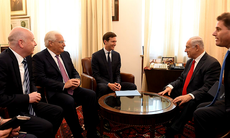 Trump's Special Envoys Jared Kushner and Jason Greenblatt and PM Netanyahu