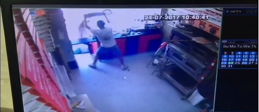 Terrorist neutralized with pizza platter
