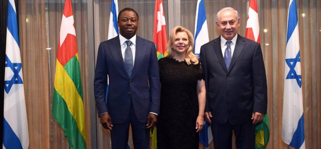PM Benjamin and Sara Netanyahu and Togo President Faure Gnassingbe