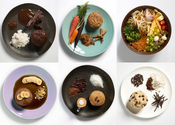 Food made using capsules and the new Genie device, along with ingredients. (White Innovative Ltd.)