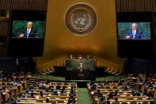 PM Netanyahu speaks at the United Nations. (Photo: Avi Ohayon/GPO)