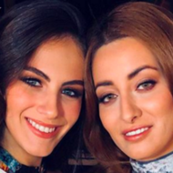 Miss Israel Adar Gandelsman (L) and Miss Iraq Sarah Idan