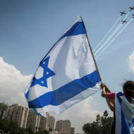 Israeli flag military show jerusalem