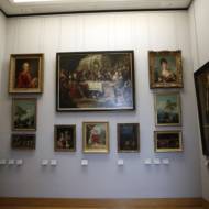 Paintings looted by Nazis during World War II on display at the Louvre museum, in Paris