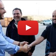 Calev Myers with Palestinian Workers