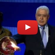 Prof. Ahmed Eid lights the torch on Israel's Independence Day