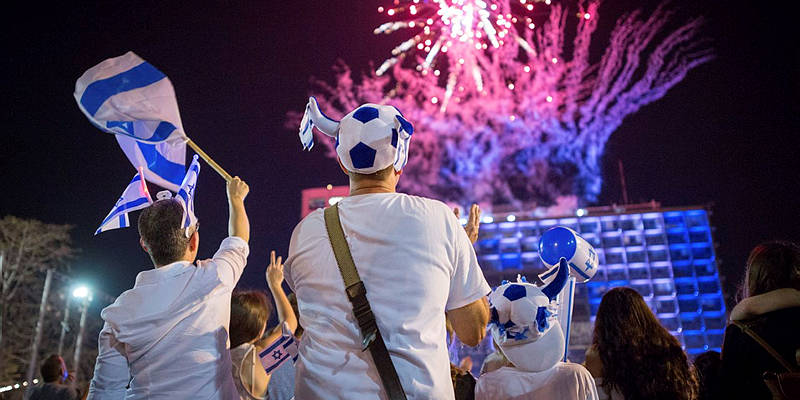 Fireworks on Israel's 70th Independence Day