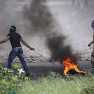 Palestinian rioters on the Gaza border