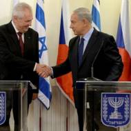 Netanyahu and Czech President Milos Zeman (
