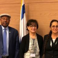 MK Avraham Neguise (L) Canadian Ambassador to Israel Deborah Lyons (C) and MK Anat Berko