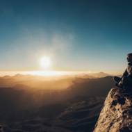 man alone sunset