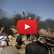 Palestinians setting fires during violent riots in the Gaza Strip. (AP Photo/Adel Hana)