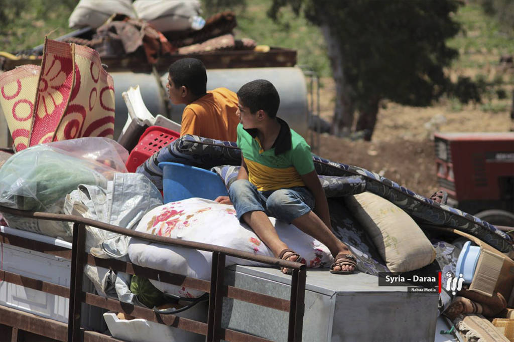 Many Syrian refugees like these have fled to the area near Israel's border. (Nabaa Media via AP)
