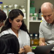 Dr. Yinon Ben-Neriah (R) and his team at the Hebrew University of Jerusalem. (screenshot)