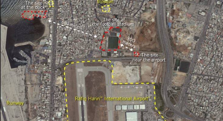 Missile sites in Beirut