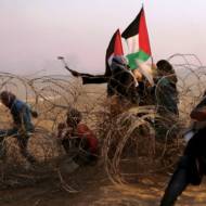 Palestinian rioters on Israel's border with Gaza