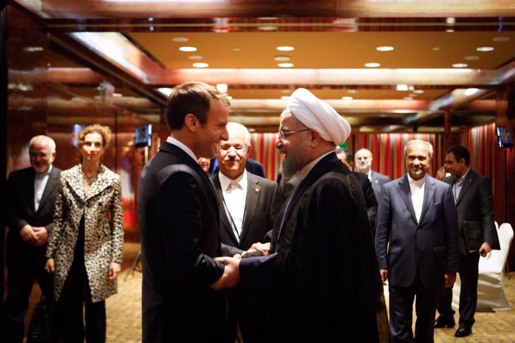 Macron greets Rouhani