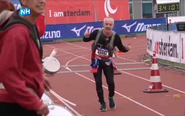 The brave IDF veteran crosses the line. (Screenshot)