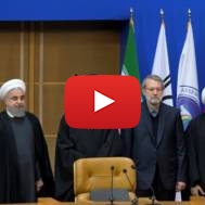 Iran's President Hassan Rouhani (L) and Supreme leader Ayatollah Ali Khamenei,