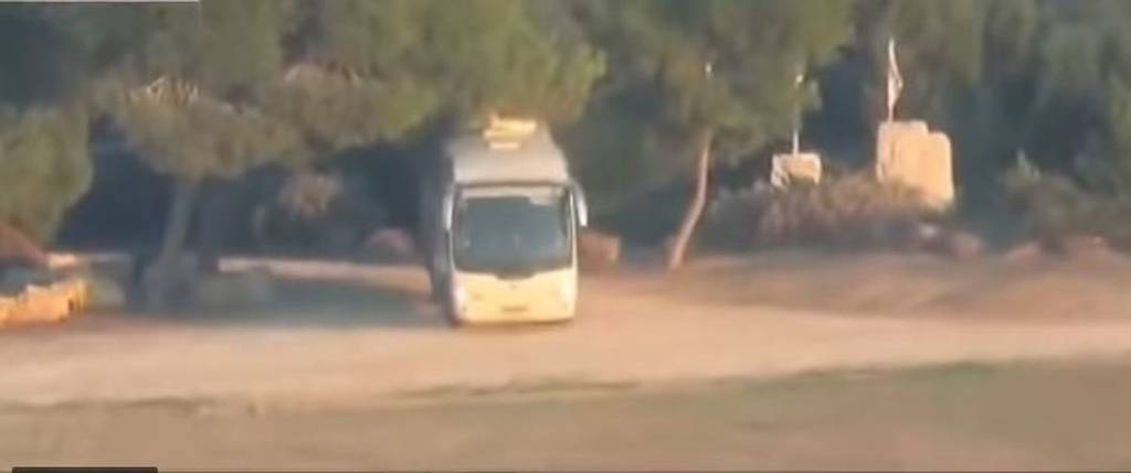Bus just before hit by missile