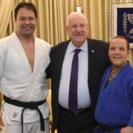 President Rivlin with Arik Zeevi and Special Olympian Levav Barkan 22 November 2018