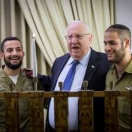 President Reuven Rivlin lit the first candle of the Menorah