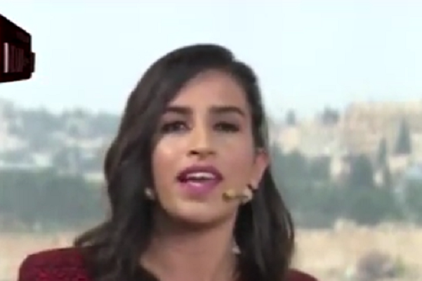 Terror-enamored Palestinian TV host Dana Abu Shamsiya. (screenshot)