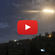 Israeli missiles striking an Iranian target in Syria. (SANA via AP)