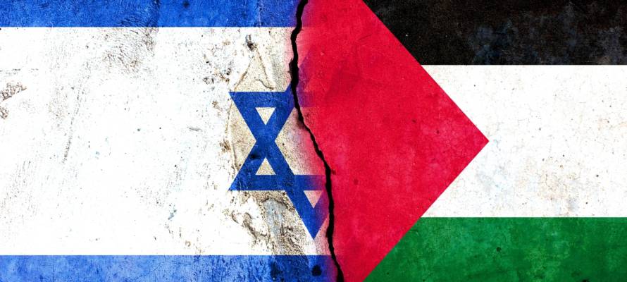 Israeli and Palestinian Flag