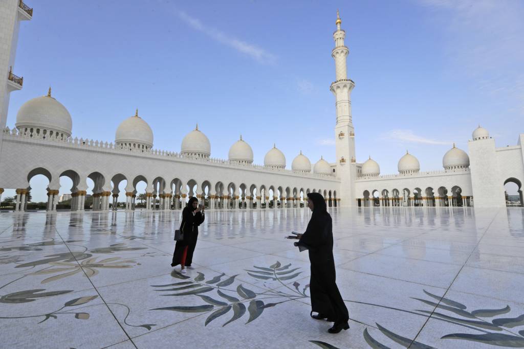 The Grand Mosque of Sheikh Zayed, in Abu Dhabi, United Arab Emirates. (AP Photo/Andrew Medichini)