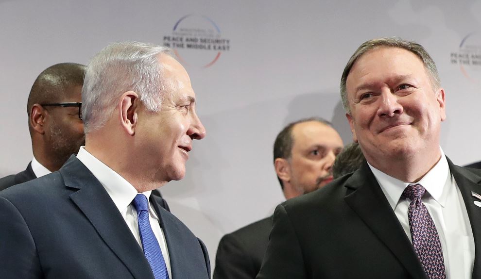 Pompeo Netanyahu Warsaw