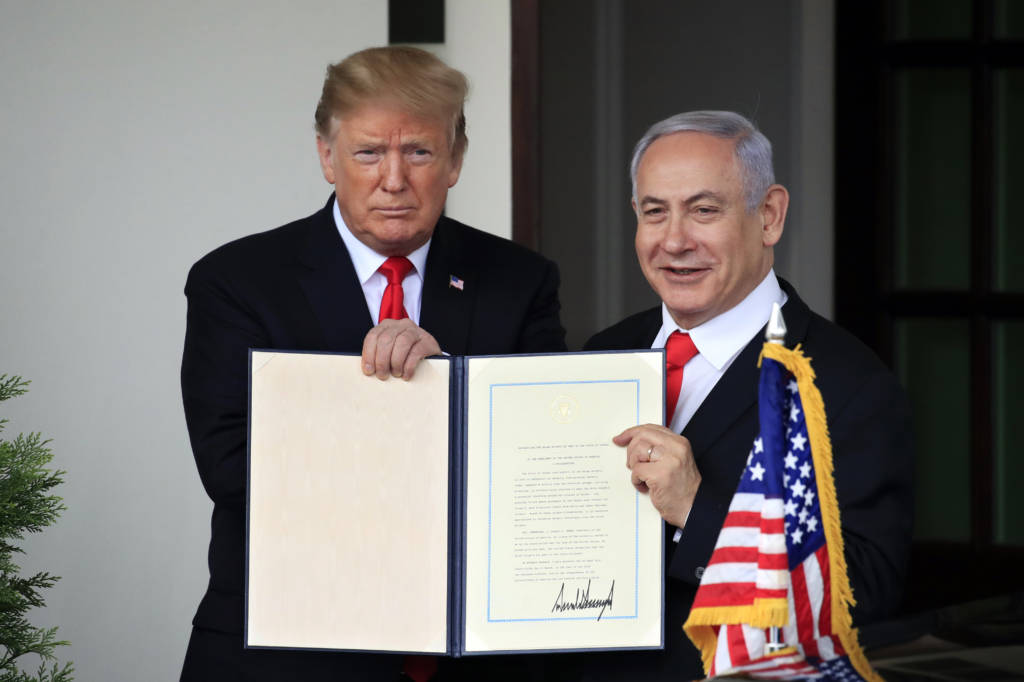 Israeli Prime Minister Benjamin Netanyahu and President Donald Trump. (AP Photo/Manuel Balce Ceneta)