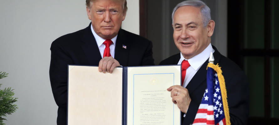 Israeli Prime Minister Benjamin Netanyahu and President Donald Trump. (AP Photo/Manuel Balce Ceneta)