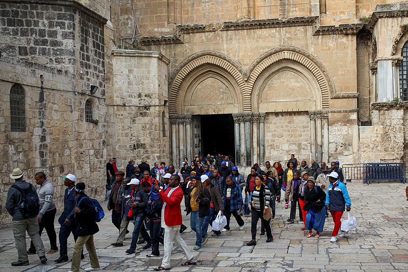 Christian tourists Jerusalem