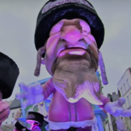 Anti-Semitic float in Aalst, Belgium (screenshot)