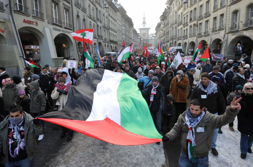 Anti-Israel protestors in Switzerland.