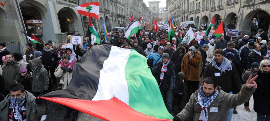Anti-Israel protestors in Switzerland.