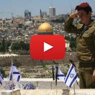 Israeli soldiers during preparations for Israel's Memorial Day services on the Mount of Olives