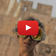 Augmented reality glasses at the Tower of David Museum in Jerusalem's Old City. (Hadas Parush/Flash90)