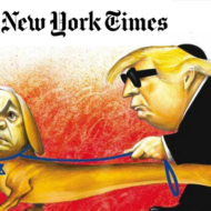 Anti-Semitic cartoon. (Twitter/NYT)