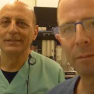 Vessi Medical’s adviser Motti Simchon, left, and founder Eyal Kochavi. (Courtesy)