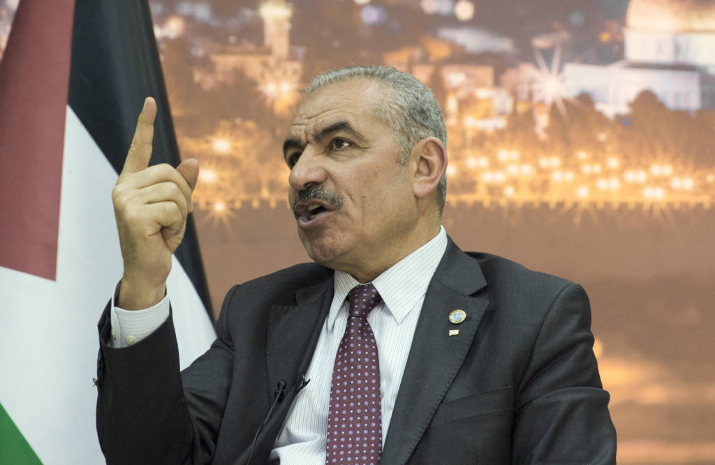 Palestinian Prime Minister Mohammad Shtayyeh" (APalestinian Prime Minister Mohammad Shtayyeh. (AP Photo/Nasser Nasser)P Photo/Nasser Nasser)