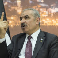 Palestinian Prime Minister Mohammad Shtayyeh" (APalestinian Prime Minister Mohammad Shtayyeh. (AP Photo/Nasser Nasser)P Photo/Nasser Nasser)