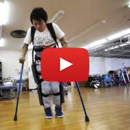 Yuichi Imahata walks using a robotic exoskeleton called ReWalk in Tokyo. (AP Photo/Shuji Kajiyama)