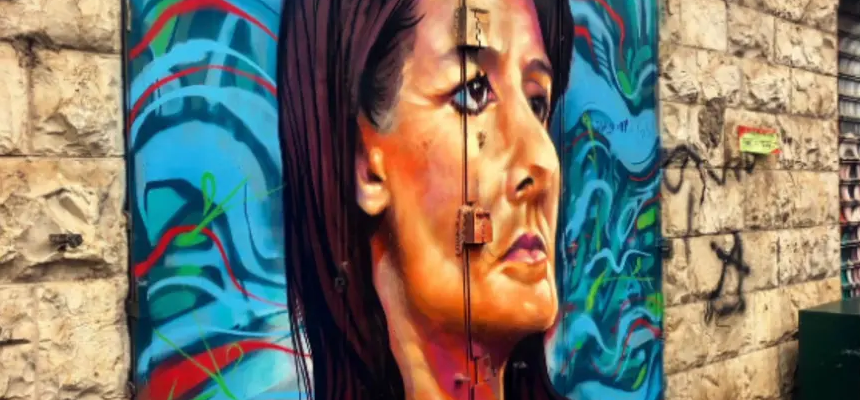 Nikki Haley Mahane Yehuda Market art (Twitter)