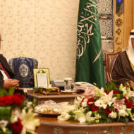 PA President Mahmoud Abbas (L) and the late Saudi King Abdullah bin Abdel Aziz (R), (Thaer Ganaim/PPO via Getty Images)