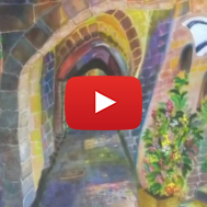 Yael Resnick batik portrait of Jerusalem's Old City. (screenshot)