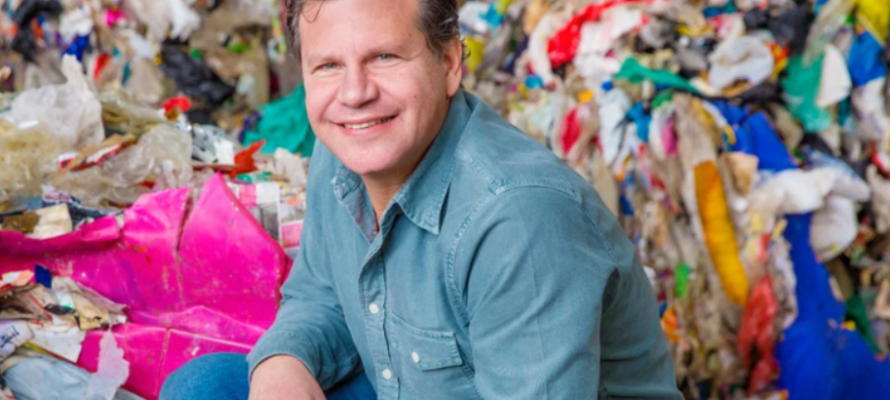 Jack "Tato" Bigio, CEO and Co-Founder of UBQ, in front of garbage to be convert into plastic and construction materials. (UBQ)