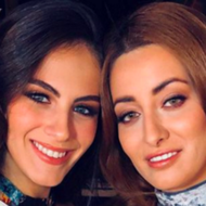 Miss Israel Adar Gandelsman (L) and Miss Iraq Sarah Idan