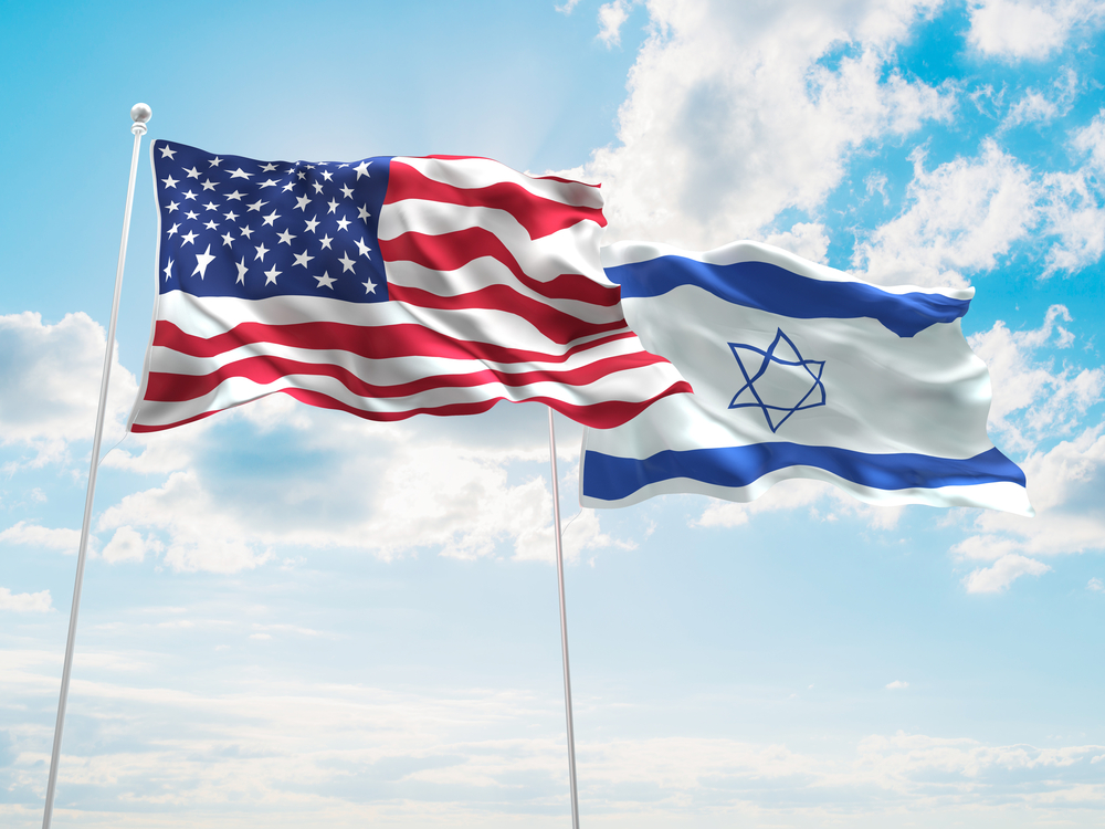 US Israel flags